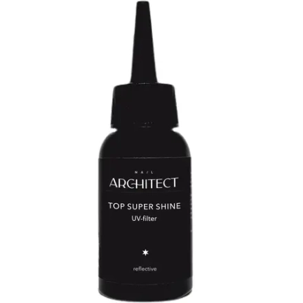 Nail ARCHITECT TOP SUPER SHINE Топ Супер Шайн. Защитное покрытие для гель-лака без липкого слоя с эффектом супер-глянца, 50 мл