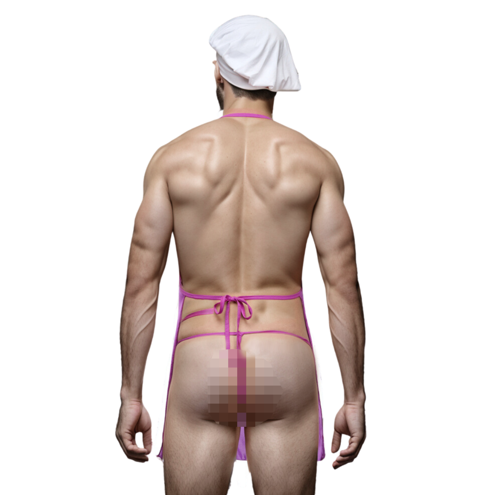 Мужской костюм "Повар" фиолетовый 3 в 1: стринги, фартук, колпак LaBlinque LB15740