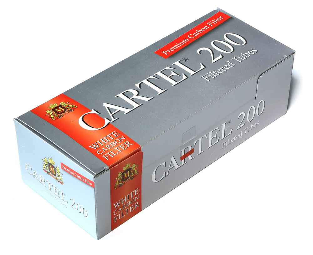 Гильзы для сигарет "Cartel" KS Filter Угольные White 5x200шт (Комплект)