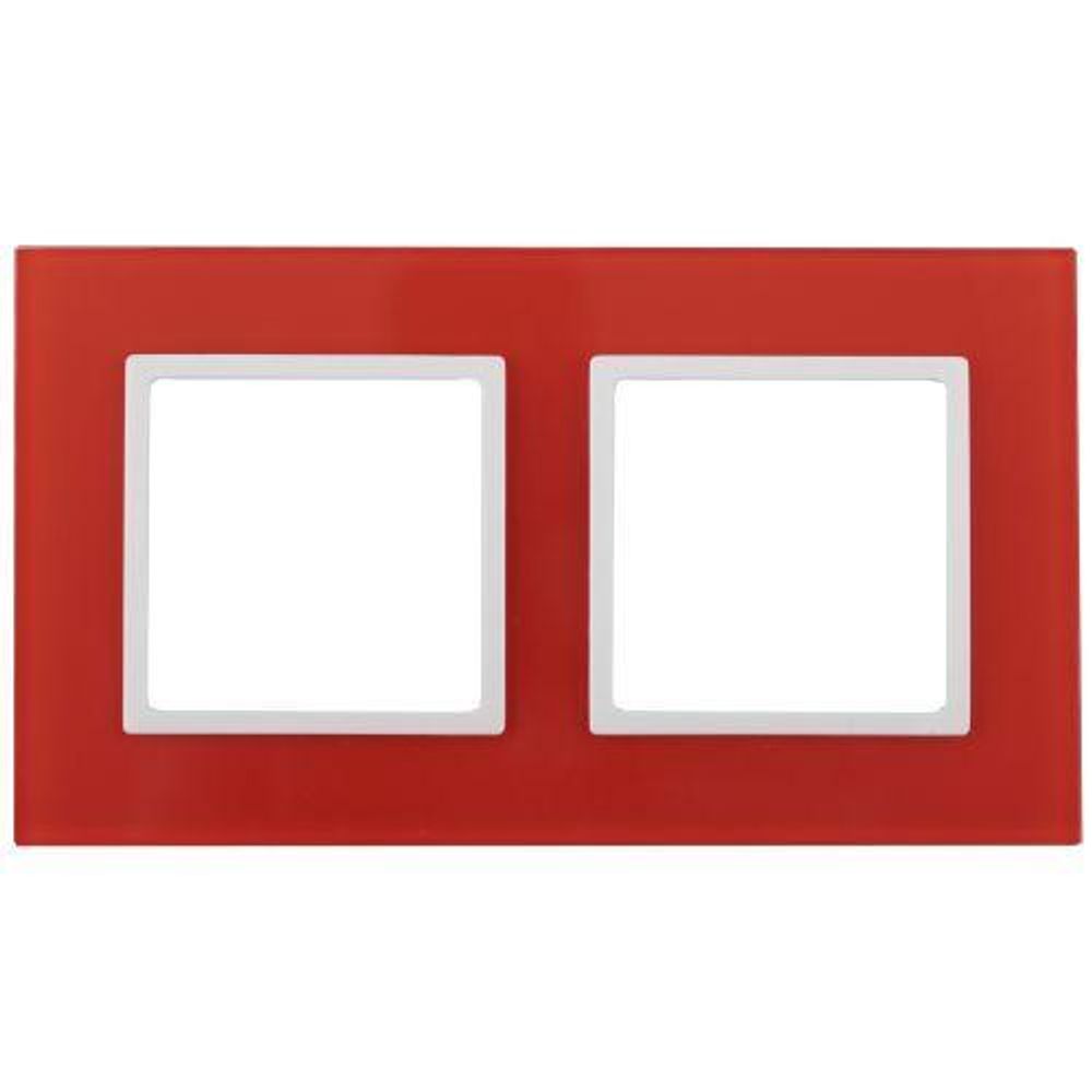 Рамка 2-м 14-5102-23 стекло Elegance красный+бел. ЭРА Б0034496 Рамка 2-м 14-5102-23 стекло Elegance красный+бел. ЭРА Б0034496