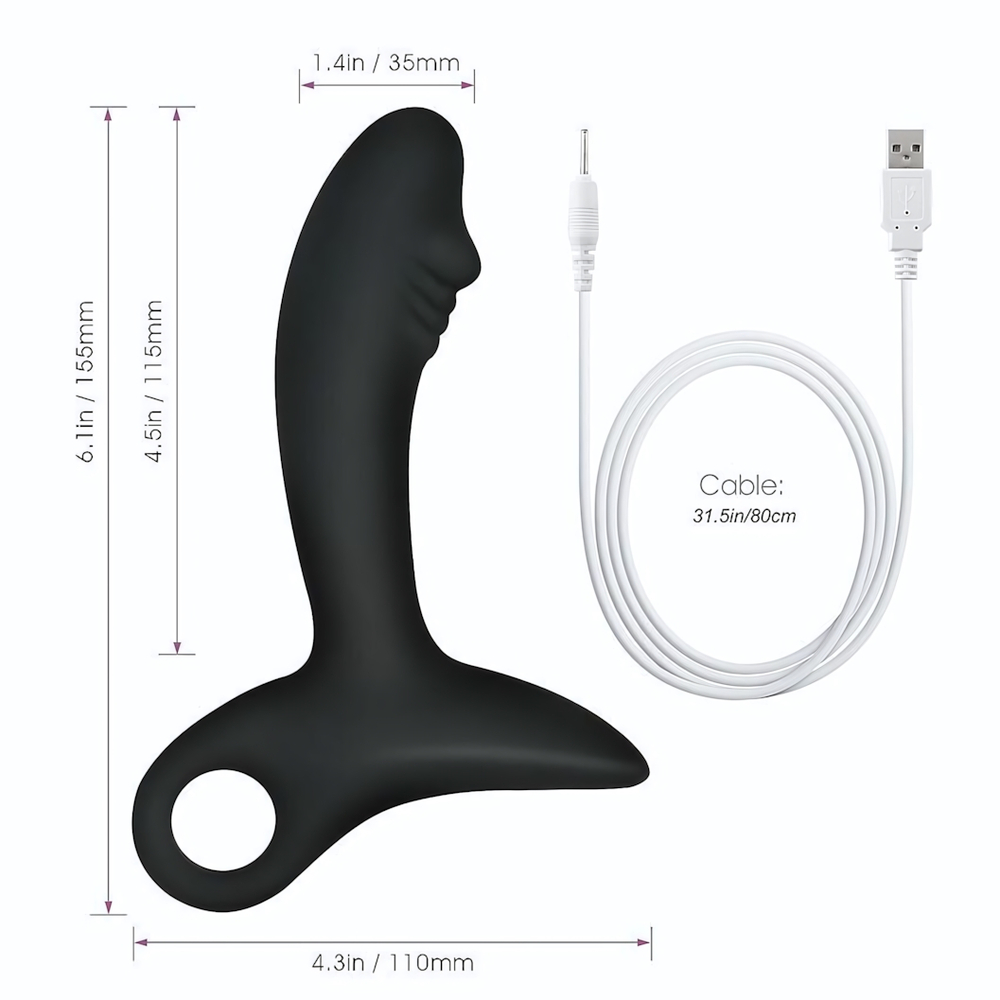 Черный силиконовый анальный вибромассажер Erokay (Цвет: черный)