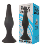 Чёрная анальная пробка Sex Expert - 11 см.