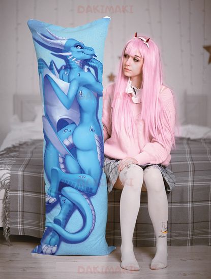 Дакимакура фурри Голубой дракон арт. 0660
