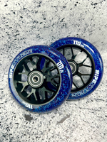 Набор колес HIPExtreme Neon Flakes 110*24 мм, чёрный/синий