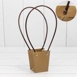 Пакет подарочный 10х9х6.5см Ваза для цветов (Крафт)