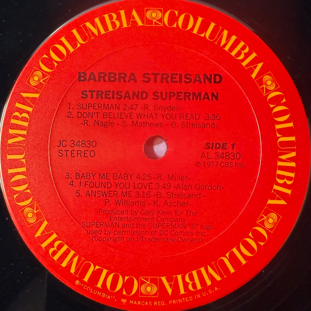Barbra Streisand ‎– Streisand Superman (США 1977г.)