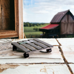 Подставка для цветов Флорель деревянная, в стиле рустик (состаренный), серая