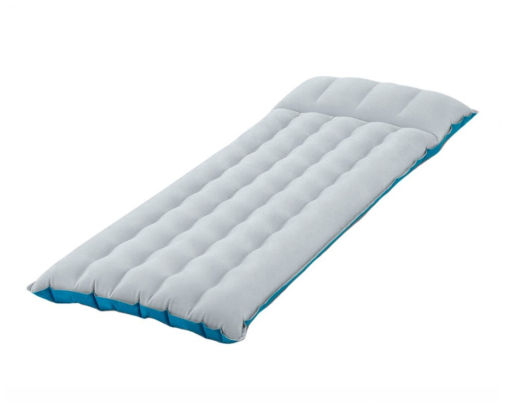 Мaтрас нaдувной Intex 67997 Camping Mat 184х67х17 см / Кoврик нaдувной Интeкс туристический велюровый в палатку для кемпинга и туризма