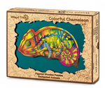 Красочный Хамелеон от Wood Trick - сборные пазлы причудливой формы, это картины, которые вы собираете сами