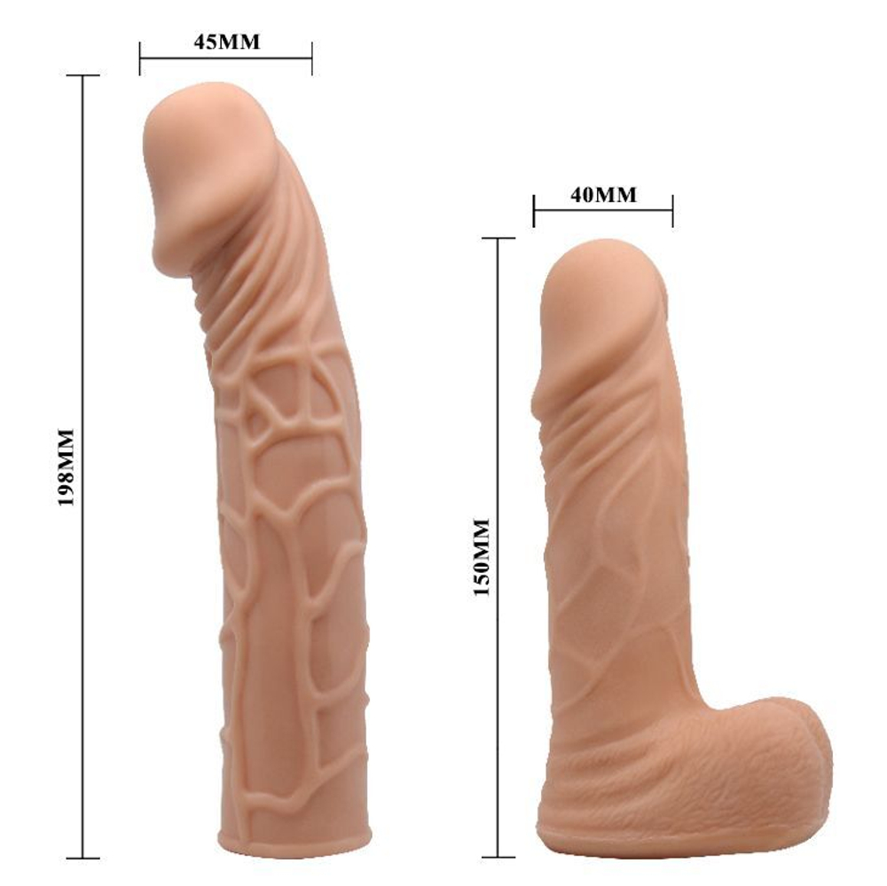 Женский страпон с двум сменными насадками - 19,8 и 15 см.