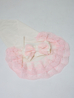 Кружевной уголок и пояс бант ( розовый)