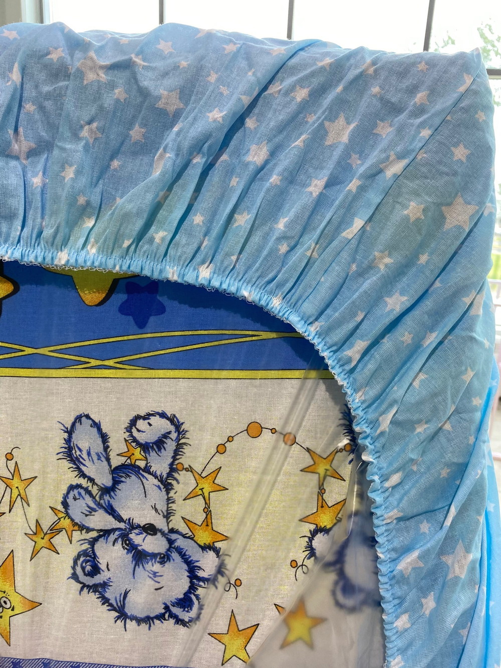 Простынь универсальная, бязь, голубой, 120*60 /125*75