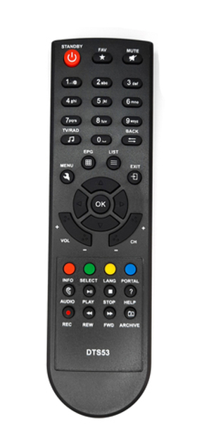 DTS 53 пульт для ресивера Триколор Digital Set Top Box DTS 53 пульт для ресивера