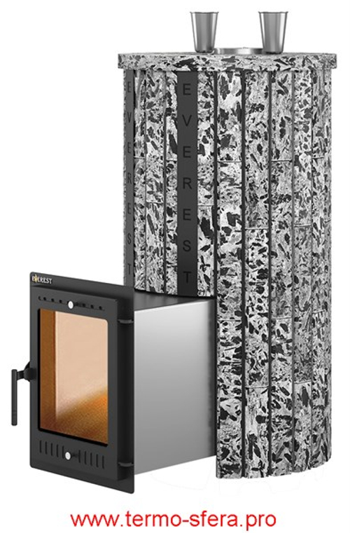 Печь для бани Эверест "Steam Master 44 INOX" Ламель Пироксенит Элит, S-20