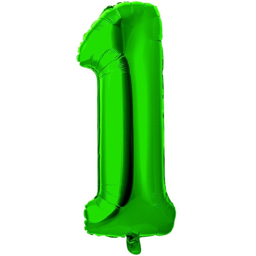 Шар фольгированный Цифра 1 66 см (Зеленый)