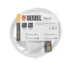 Шнур сетевой Denzel Energy Series, ПВС, 1,5 м, 2x1 мм, с неразборной вилкой, белый 37660
