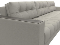 Диван угловой с декором Лига-049 НПБ Лонг, Амур 02 РОГОЖКА бежевый