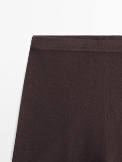 Massimo Dutti Широкие трикотажные брюки, коричневый