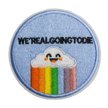 Нашивка термоаппликация на одежду и на рюкзак. We are all going to