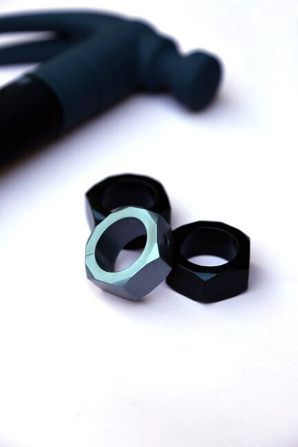 Набор эрекционных колец Tom of Finland Cock Nuts из 3-х штук (Цвет: черно-серебристый)