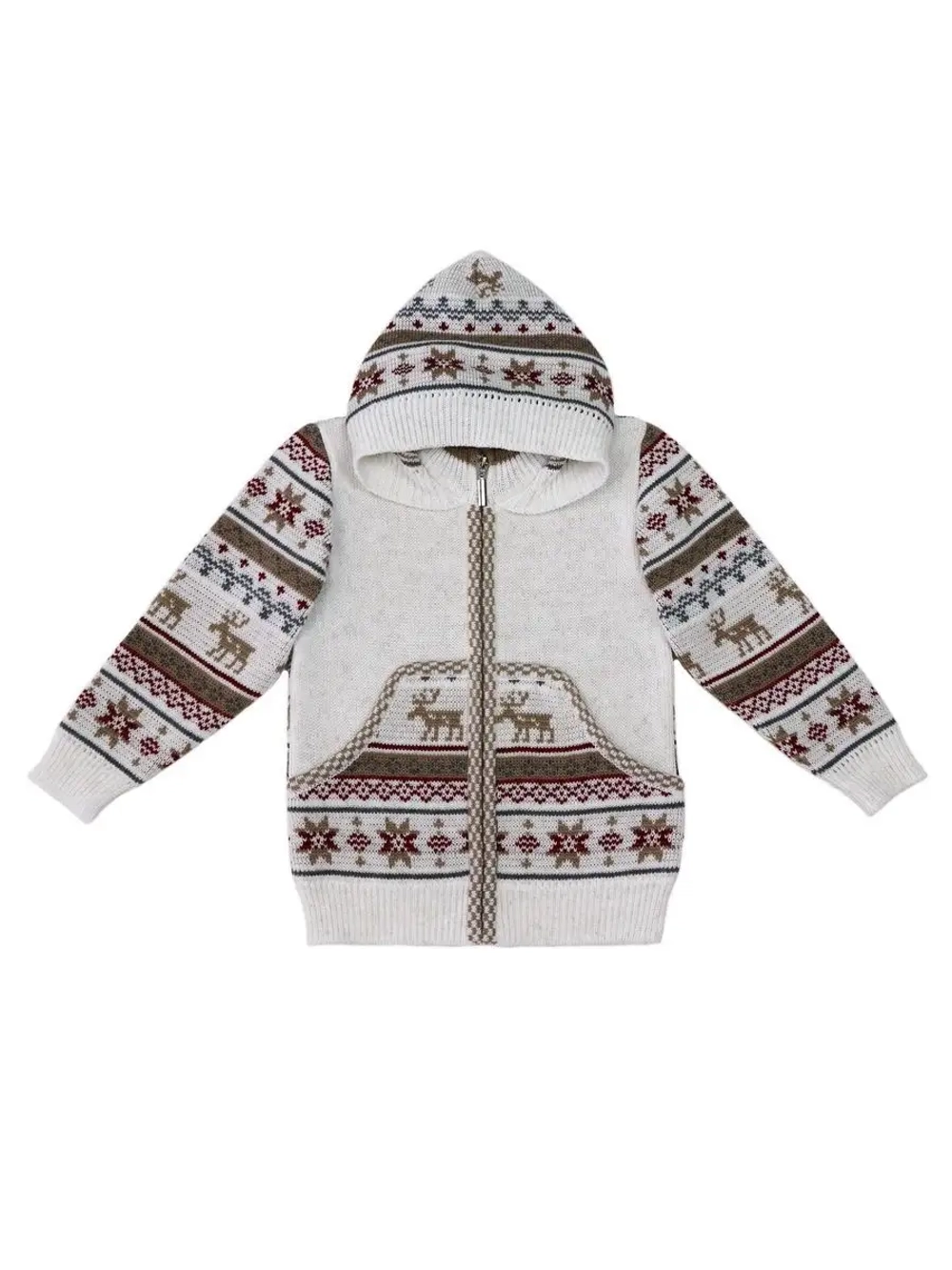 Кофта вязаная на молнии с капюшоном