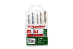 37081 Набор сверл Hammer Flex 202-913 DR set No13 HEX (5pcs) 5-8mm металл дерево, 5шт. Hammer 202-913