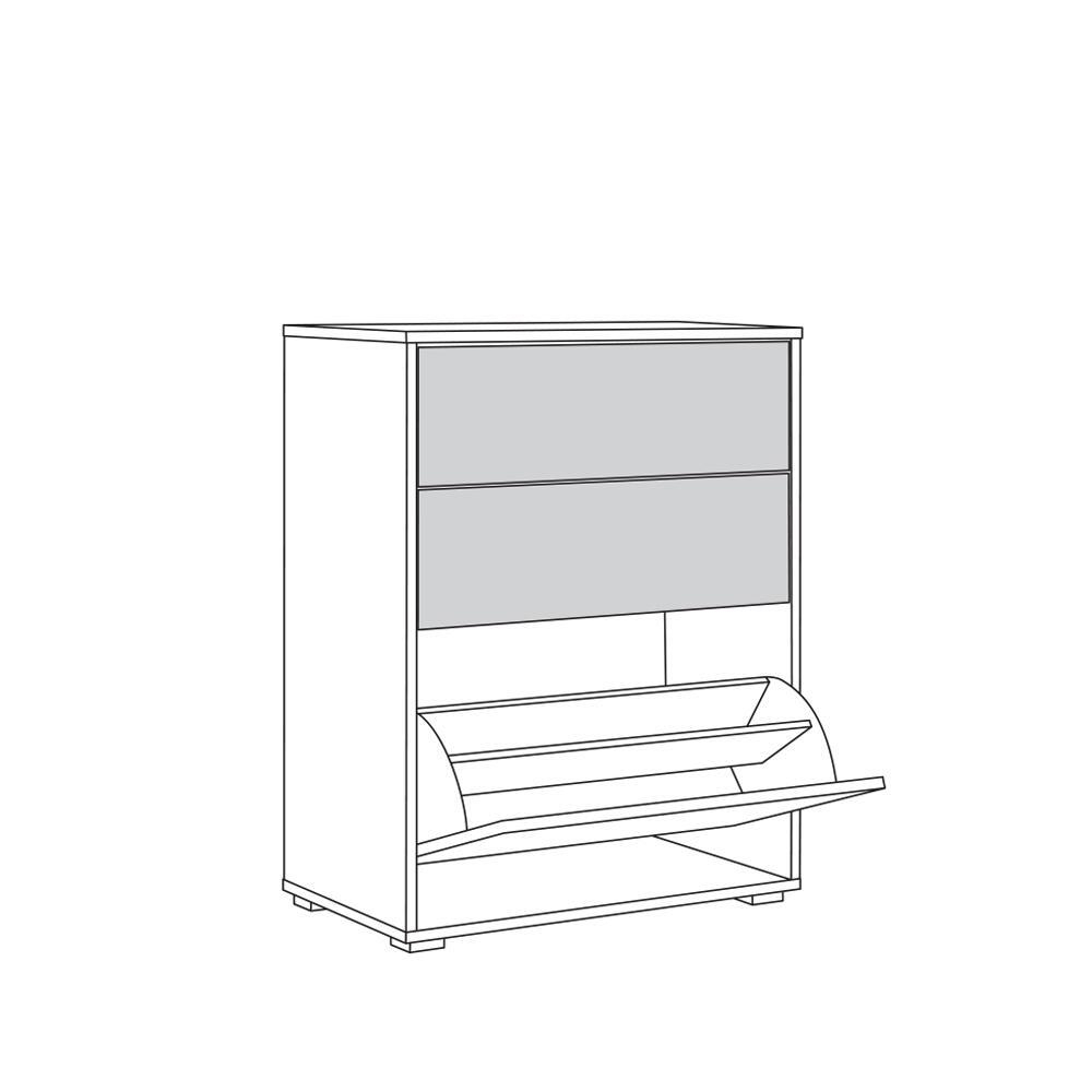 Куба Комод 13.113 N Дуб сонома, Белый премиум