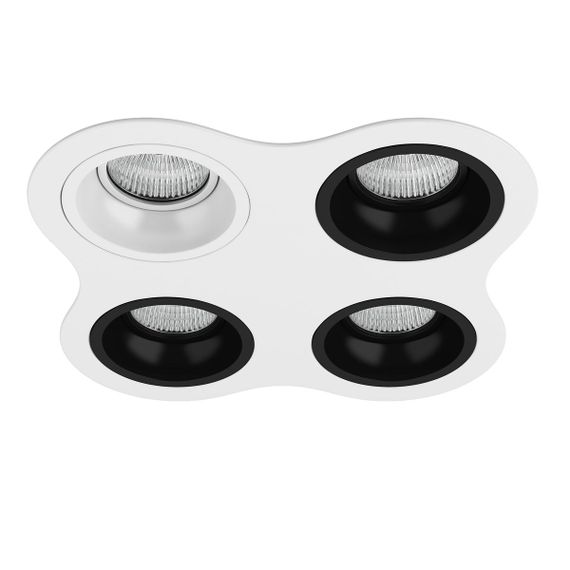 Комплект из светильников и рамки Lightstar Domino Round (214646+214606+214607+214607+214607) D64606070707