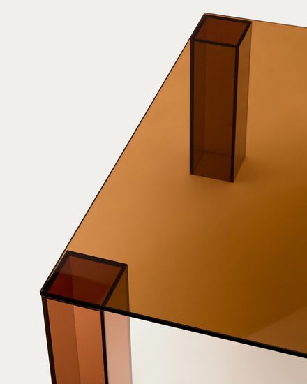 Журнальный столик Adularia из стекла коричневого цвета 85 x 85 Испания