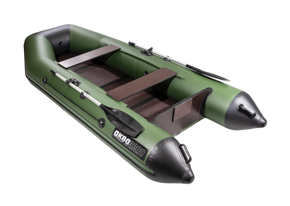 Лодка ПВХ АКВА 3200 Слань-книжка киль (без стрингеров) зелено-черный