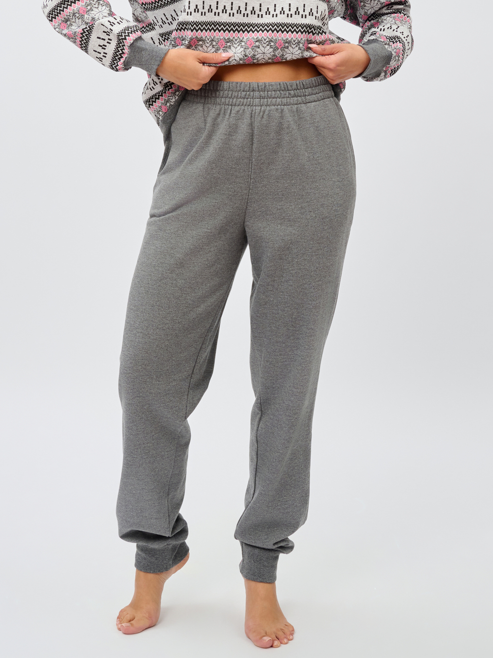 Костюм с брюками КБ-90М/серорозовая-норвежка