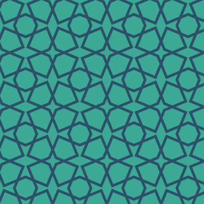 Марокканский геометрический зелено-синий орнамент