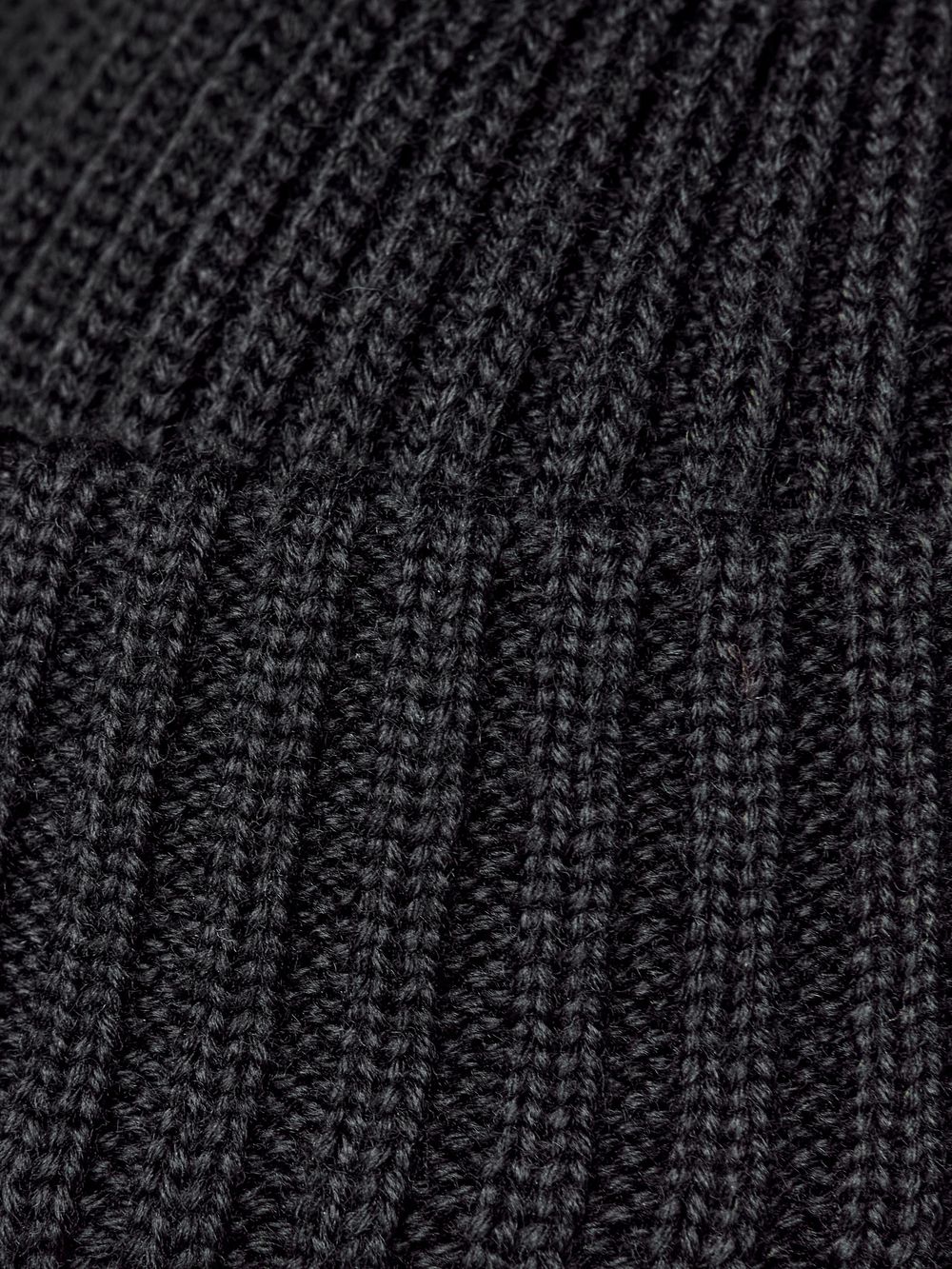 Шапка вязаная-резинка весенняя/осенняя КЭП(Черный) с 2 отворотами