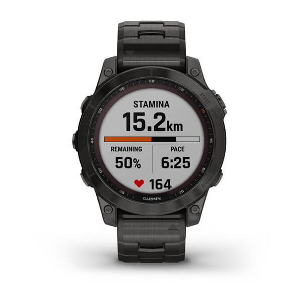 Умные часы Garmin Fenix 7 Sapphire Solar титановый угольно-серый DLC с угольно-серым титановым DLC браслетом