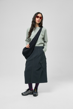 Юбка Nothomme Blue Raised-Knit Slant-Pocket Work Skirt "Navy Blue"