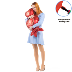 Шар фигура напольная Сердца, под воздух, 96 см