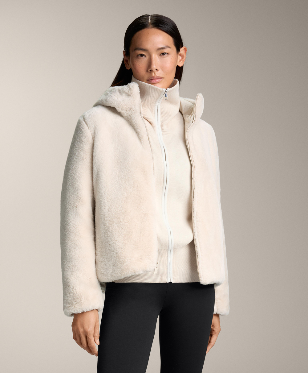 Oysho Двусторонняя утепленная куртка FELLEX® AEROGEL из искусственного меха, каменный