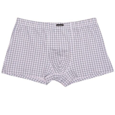 Мужские трусы-боксеры с полосками и точками (Размер: XL) (Цвет: серый)