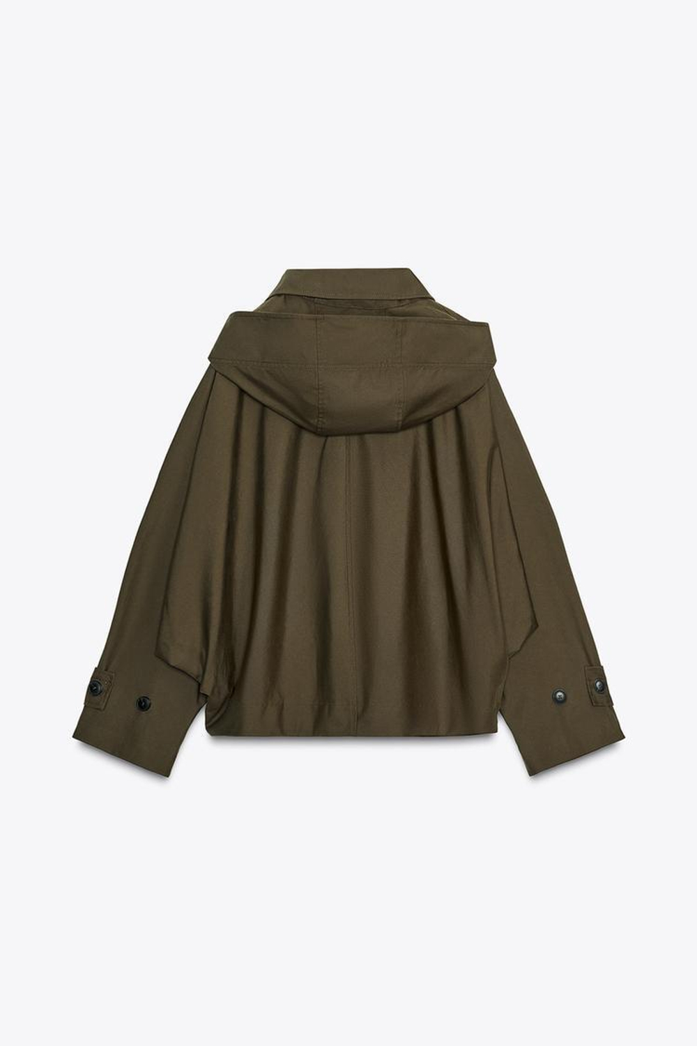 ZARA КОРОТКИЙ ТРЕНЧ WATER REPELLENT — ZW COLLECTION, СВЕТЛЫЙ ХАКИ