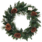 Венок декоративный «Лесная метель» d- 60 см, ПВХ+леска, шишки (110 Веток)