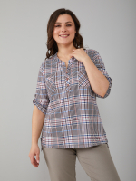 Блузка БЛ-131/коричнево-розоваяклетка