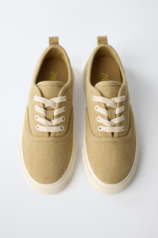 ZARA КЕДЫ СО ШНУРКАМИ, ЗЕЛЕНЫЙ