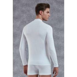 Мужской лонгслив с воротником стойкой белый Doreanse 2930