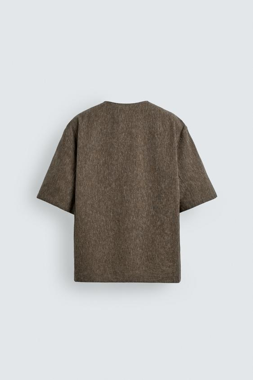 ZARA ФУТБОЛКА ПОЛО ИЗ ЛЬНА, ХАКИ