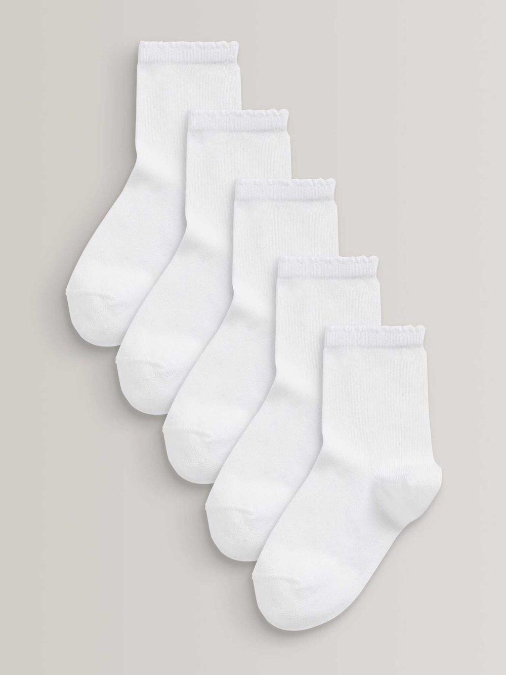 Носки хлопковые школьные для девочки Next A64-391, 5 шт., Белый