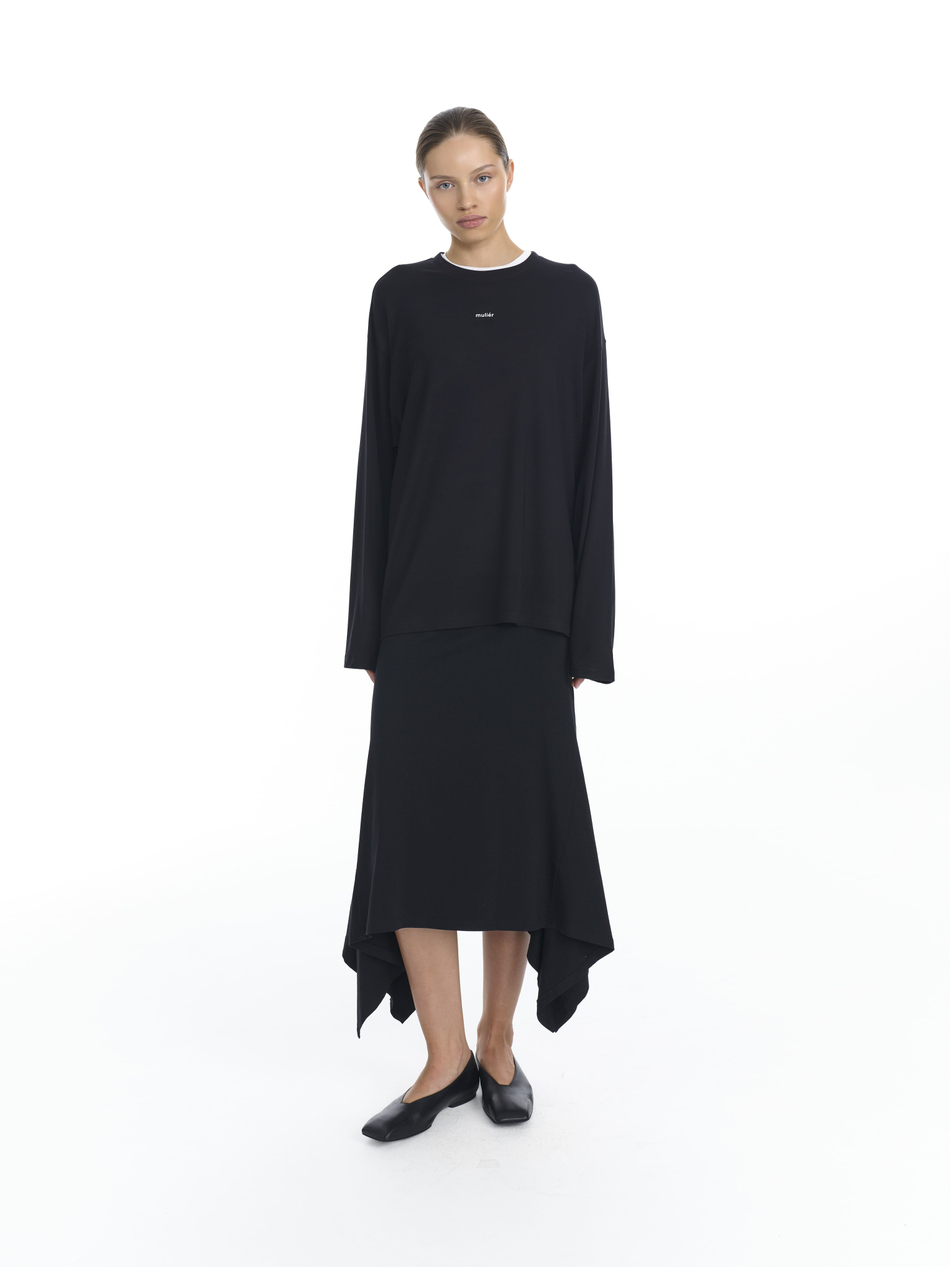 Лонгслив оверсайз черный