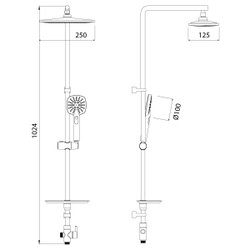 Душевой гарнитур Lemark LM8805C с фиксированной высотой штанги и верхней душевой лейкой "Тропический дождь"
