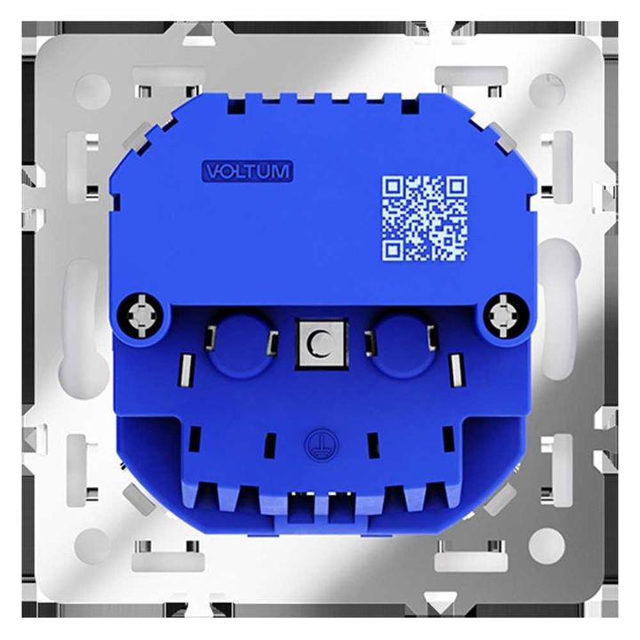 Розетка встраиваемая Voltum S70 с заземлением и защитными шторками, 16А, с USB, A+A, (белый матовый) VLS040402