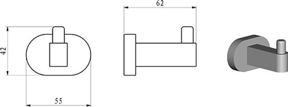 Крючок Ravak CHROME, Хром (X07P320)