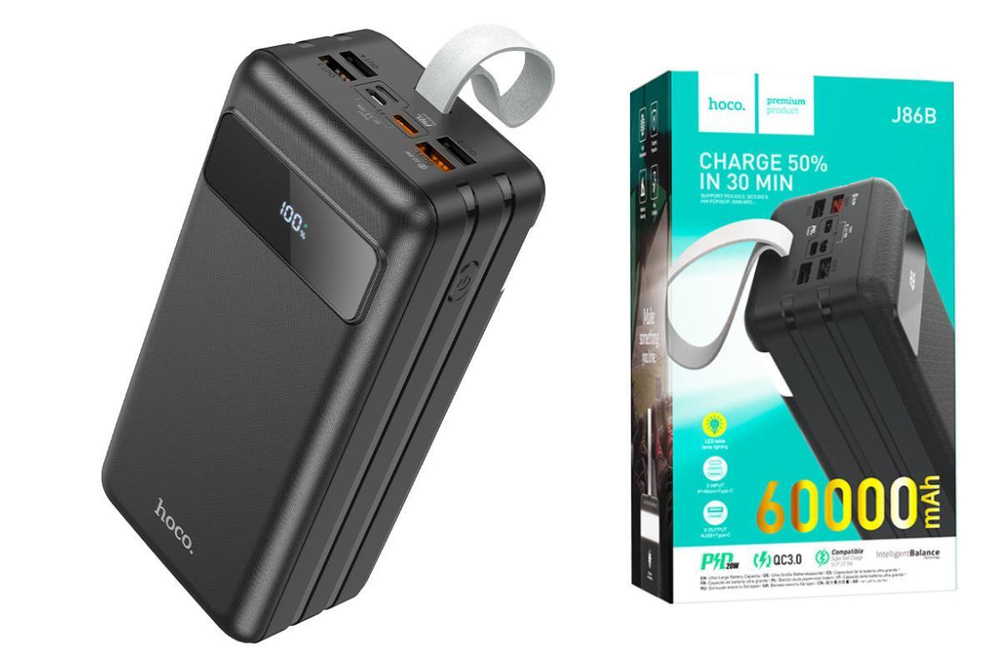 Портативный аккумулятор HOCO J86B 60000 mAh (черный)